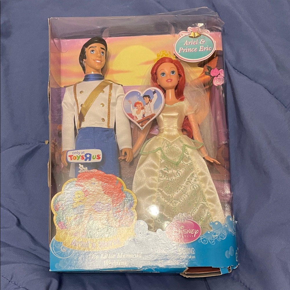 Disney Ariel & Prince Eric Wedding Dolls - White, Blue, Green